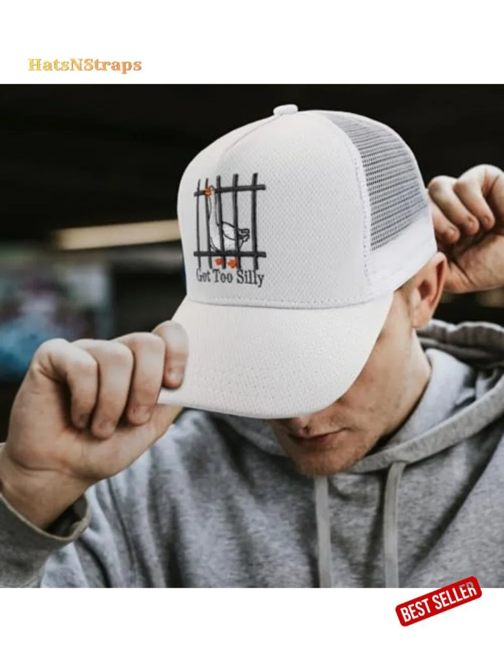 Funny Embroidered Goose Trucker Hat Mesh Adjustable Baseball Cap